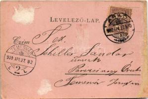 1900 Arad, Igazságügyi palota. Ifj. Klein Mór kiadása / Palace of Justice (vágott / cut)