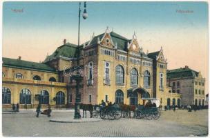 1916 Arad, Pályaudvar, vasútállomás. Kerpel Izsó kiadása / railway station + &quot;Kriegslazarett Abt. XI. A.K.&quot; (EK)