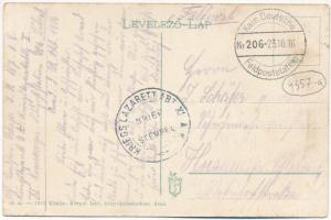 1916 Arad, Pályaudvar, vasútállomás. Kerpel Izsó kiadása / railway station + "Kriegslazarett Ab...