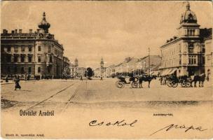 1902 Arad, Andrássy tér. Bloch H. kiadása / square, street view (EB)