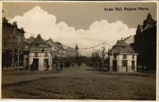 1925 Arad, Bul. Regina Maria / Mária királyné körút, díszkapu / street view, decorated gate. Foto Bereczky photo (vágott / cut)