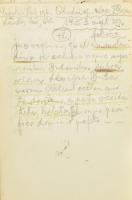 Küffer Béla (1856-1928) a képviselőház könyvtárnokának kézzel írt jegyzetei, előadás töredékei, tárg...