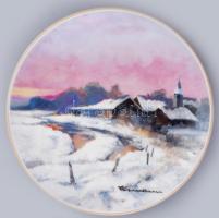 1989, Villeroy & Boch dísztál, Otto Eismann festményének reprodukciójával, jelzett, sorszámozott, hibátlan, d: 19,5 cm
