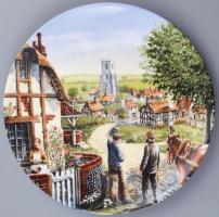 1991, Royal Doulton dísztál, "Rose Cottage", jelzett, sorszámozott, hibátlan, d: 21 cm