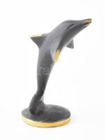 Walter Bosse: Delfin. Patinázott réz, cca 1960, jelzés nélkül, m: 4,5 cm