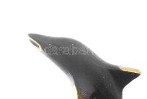 Walter Bosse: Delfin. Patinázott réz, cca 1960, jelzés nélkül, m: 4,5 cm