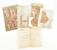 1941 Az Országgyűlési múzeum igazgatójának autográf levele, valamint a múzeumban őrzött kódexről készült korabeli fotók