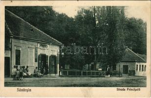 1940 Soborsin, Savarsin; Strada Principala / Fő utca, I. Marmorstein üzlete / main street, shops (ragasztónyom / glue marks)