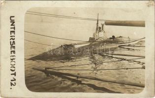 S.M. U-XII osztrák-magyar tengeralattjáró / K.u.k. Kriegsmarine Unterseeboot XII / Austro-Hungarian Navy submarine "U 12". photo (fl)