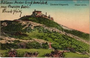 1918 Világos, Siria; Világosi várrom. Beamter Ödön kiadása / Cetatea Siriei / castle ruins (EK)