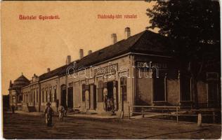 1911 Gyorok, Ghioroc; Nádasdy tér, Eichner Adolf és fia üzlete, szálloda. W.L. 3094-3082. / square, shops, hotel (fa)