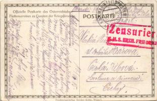 1915 Treue Wacht. Egon Lercht auf U 12. Offizielle Karte für Rotes Kreuz, Kriegsfürsorgeamt, Kriegsh...