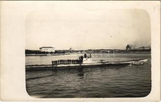 S.M. U-XIV osztrák-magyar tengeralattjáró / K.u.k. Kriegsmarine Unterseeboot XIV / Austro-Hungarian Navy submarine "U 14". photo (fl)