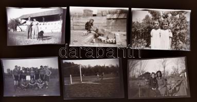 cca 1930-1940 Matók Sándor szarvasi műterméből származó negatívok, rajtuk vegyes képekkel (futball, ...