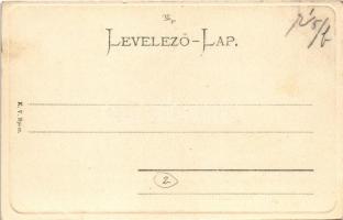 Budapest, látkép a Királyi palotától, Lánchíd, a Ferenc József téren (ma Széchenyi István tér) még l...