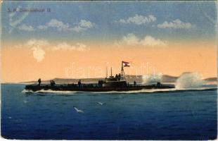 S.M. U-II osztrák-magyar tengeralattjáró / K.u.k. Kriegsmarine Unterseeboot II / Austro-Hungarian Navy submarine "U 2". G.Z. Pola (EM)