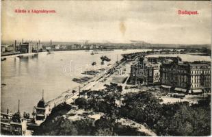 1908 Budapest XI. Lágymányos, a Gellért szálló még nem épült meg, Lágymányosi-tó gáttal elválasztva. Divald Károly műintézete 1955-1908. (EB)