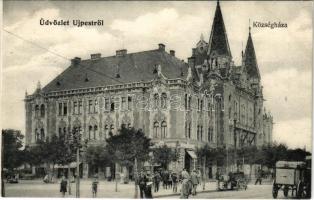 1906 Budapest IV. Újpest, Községháza, üzletek. Weisz Berthold kiadása