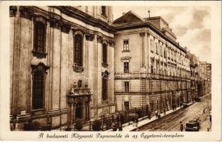 1932 Budapest V. Központi Papnevelde és az Egyetemi templom, automobil (EK)