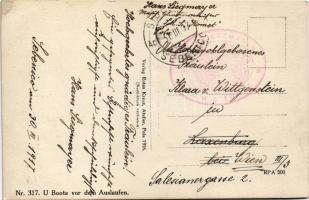 1917 S.M. U-III és IV. osztrák-magyar tengeralattjárók és SMS Warasdiner / K.u.k. Kriegsmarine Unter...