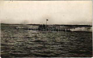 S.M. U-III osztrák-magyar tengeralattjáró / K.u.k. Kriegsmarine Unterseeboot III / Austro-Hungarian Navy submarine "U 3". photo (ragasztónyom / gluemark)