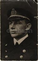 Karl Strnad, a S.M. U-III osztrák-magyar tengeralattjáró parancsnoka / K.u.k. Kriegsmarine Unterseeboot III Linienschiffleutnant / commander of the Austro-Hungarian Navy submarine &quot;U 3&quot;. photo (szakadások / tears)