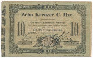 Ausztria / Komotau 1849. 10kr T:VG Austria / Komotau 1849. 10 Kreuzer C:VG