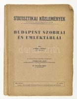 Liber Endre: Budapest szobrai és emléktáblái. Az adatok összegyűjtésében segédkezett Cserhalmi Jenő és Pacher Béla. Statisztikai Közlemények 69. köt. 1 sz. Bp.,(1934), Budapest Székesfőváros Statisztikai Hivatala, (Budapest Székesfőváros Házinyomdája), 494+1 p. Gazdag fekete-fehér fotóanyaggal illusztrált. Kiadói papírkötés, a borító egyik sarkán szamárfüllel, deformált gerinccel, néhány lapon sérülésnyommal.