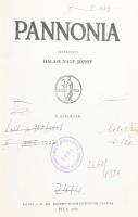 1939 Pécs, A Pannonia című folyóirat V. évfolyamának számai bekötve, Halasy-Nagy József szerkesztésében Korabeli félvászon kötésben