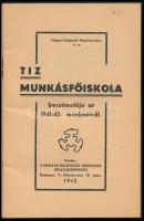 Tíz munkásfőiskola beszámolója az 1941-1942. munkaévről. Magyar Dolgozók Népkönyvtára 4. sz. Bp., 19...