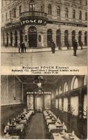 1922 Budapest VIII. Restaurant Posch étterem, belső. Gárdonyi Testvérek kiadása. József körút 3. (Nemzeti Színház mellett) (fa)