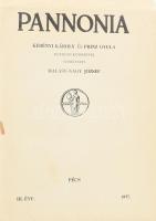 1937 Pécs, A Pannonia című folyóirat III. évfolyamának számai bekötve, Halasy-Nagy József szerkesztésében Korabeli félvászon kötésben