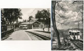 Budapest XII. Szabadság-hegyi fogaskerekű vasút, vonatok - 4 db modern Képzőművészeti Alap képeslap