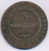 1812B 3kr Cu "I. Ferenc" Körmöcbánya T:F