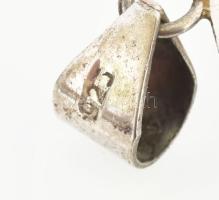 Ezüst(Ag) medál türkizzel, jelzett, 4,5×3,5 cm, bruttó: 12,7 g