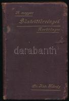 Dr. Edvi Illés Károly: A magyar büntetőtörvények zsebkönyve. Bp., 1895, Révai (Franklin-ny.), XXIII+(1)+410 p. Első kiadás. Kiadói aranyozott egészvászon-kötés, Gottermayer-kötés, kissé kopottas borítóval, néhány kissé sérült, a fűzéstől elváló lappal.