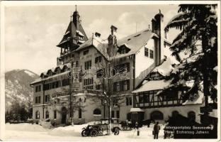 1939 Semmering, Wintersportplatz, Hotel Erzherzog Johann / hotel in winter, automobile