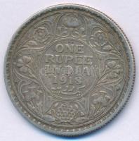 Brit-India 1918. 1R Ag "V. György" T:XF,VF patina British India 1918. 1 Rupee Ag "Geo...