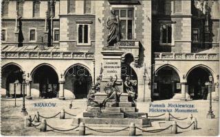 Kraków, Krakkau, Krakkó; Pomnik Mickiewicza / monument (EK) + "Zensuriert Bahnpostamt"