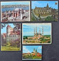 5 db MODERN külföldi városképes leporello: Cesky Krumlov, Sevilla, Istanbul, Edirne, Zámek Telc