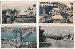 12 db RÉGI történelmi magyar város képeslap vegyes minőségben / 12 pre-1945 historical Hungarian town-view postcards in mixed quality