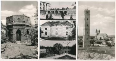 Tata, Tata-Tóváros - 6 db modern város képeslap: Mecset, óratorony az általános iskolával, gimnázium...