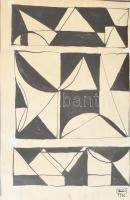 Székely László (1932): Absztrakt formák 1976. Tus, papír, jelzett 17x25 cm