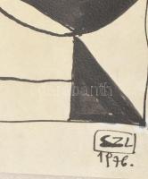 Székely László (1932): Absztrakt formák 1976. Tus, papír, jelzett 17x25 cm