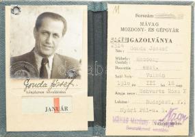 ca 1950 Mávag Mozdony- és gépgyár fényképes igazolvány