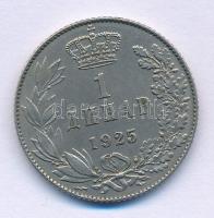 Szerb-Horvát-Szlovén Királyság 1925. 1D Cu-Ni "I. Alexander" T:AU Kingdom of the Serbs, Cr...