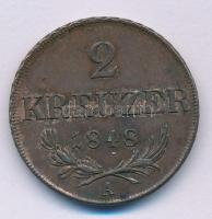 Ausztria 1848A 2kr Cu T:AU patina Austria 1848A 2 Kreuzer Cu C:AU patina Krause KM#2188