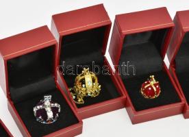 Királyi Koronaékszerek sorozat 9 darabja. 9 darab klf stilizált 24K-os aranyozással is bevont miniat...