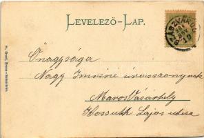 1904 Szászváros, Broos, Orastie; Eisenburger kávéház. H. Graef montázs / cafe. Montage (r)