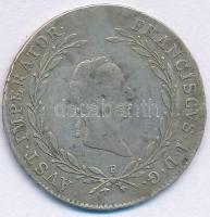 1828B 20kr Ag "I. Ferenc" (6,59g) T:VF patina